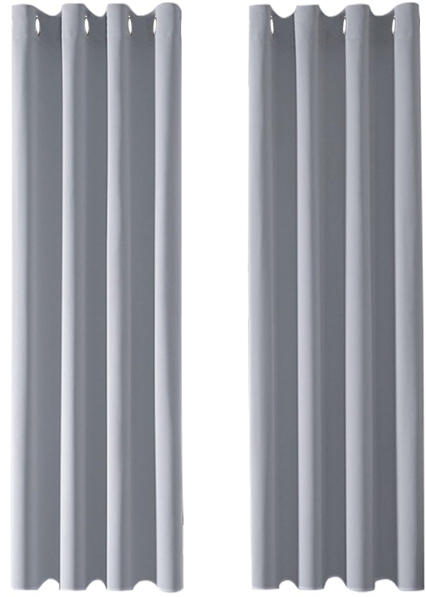 Ibenzoa® Thermische Verduisteringsgordijnen met Ingestanste Ringen voor Diverse Ruimtes – Set van 2, 260 x 140 cm, Lichtgrijs