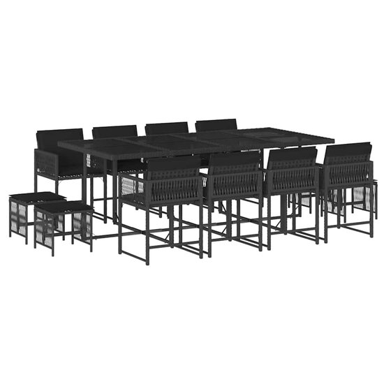 vidaXL Tuintafel 1 Zwart 190 x 90 x 74 cm terrastafel