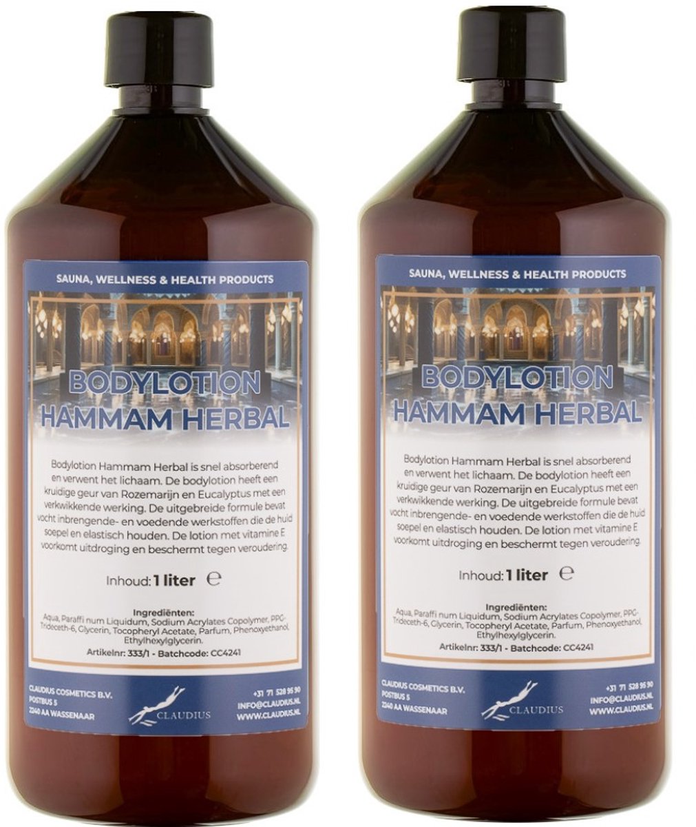 Bodylotion Hammam Herbal 1 Liter - set van 2 stuks