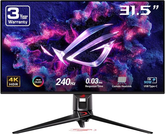 ASUS ROG Swift OLED PG32UCDM - 4K UHD Gaming Monitor - 240Hz - 0.03ms - USB-C 90W - G-Sync Compatible - 31.5 Inch