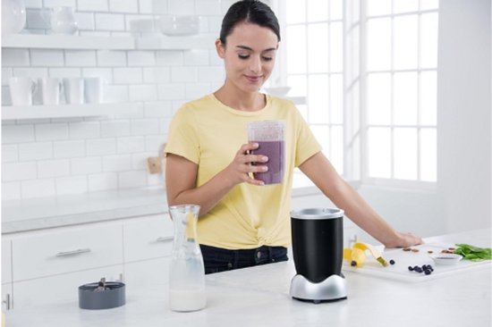 Original 600 Elektrische Blender - Shredder, Smoothiemaker en Multifunctionele Blender - 600W - 700ml en 500ml Glazen - Zwart - NB606B — afbeelding 2