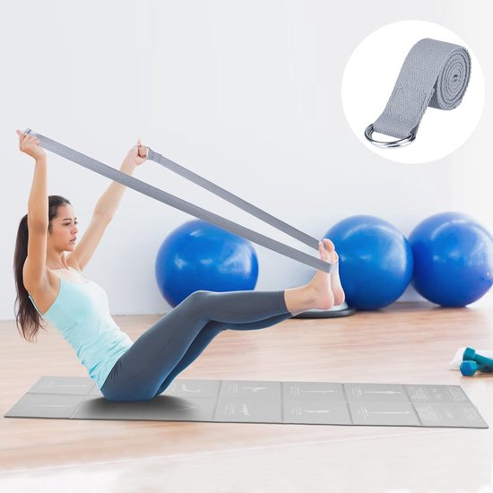 Opvouwbare yogamat - antislip voor yoga en pilates - met stretchband — afbeelding 3