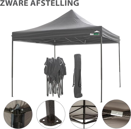 Laneetal Paviljoen, 3 x 3 m, vouwpaviljoen, zijwanden, waterdicht