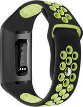 SmartphoneClip Sportbandje - geschikt voor Fitbit Charge 3 / Charge 4 - Zwart/Groen