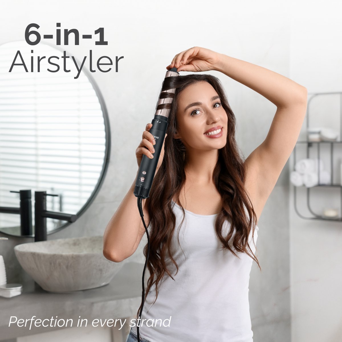 Soosia 6-in-1 Airstyler - Fohn & Krultang - Haardroger - Multistyler - Fohnborstel & Krulborstel - Hairwrap - Warmteborstel – Stijlborstel — afbeelding 2