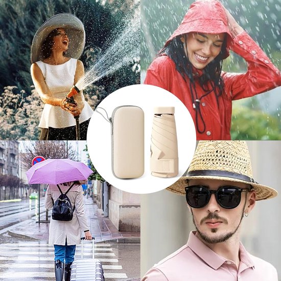 LCY Parapluie pliable automatique anti-UV, doré, petit parapluie léger et compact pour le soleil et la pluie, rose, taille unique