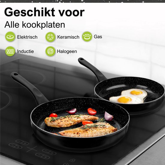 Ensemble de 3 poêles en céramique CeraFusion - Poêles à frire 20, 24 et 28 cm - Poêles à frire - Ensemble de poêles à frire - Casseroles et poêles à induction - Pan - Sans PFAS