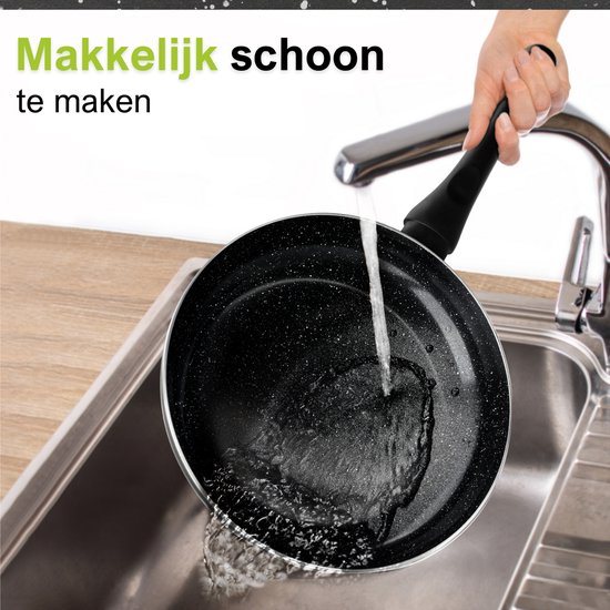 CeraFusion Ensemble de poêles en céramique 10 pièces - Set avec Poêles à frire, casseroles, faitouts - Casseroles et poêles à induction - Batteries de cuisine en aluminium - Zwart