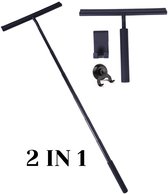 Raclette de douche extensible Luxe noir - Raclette de sol douche avec système d'accrochage 23,5 - 98 cm
