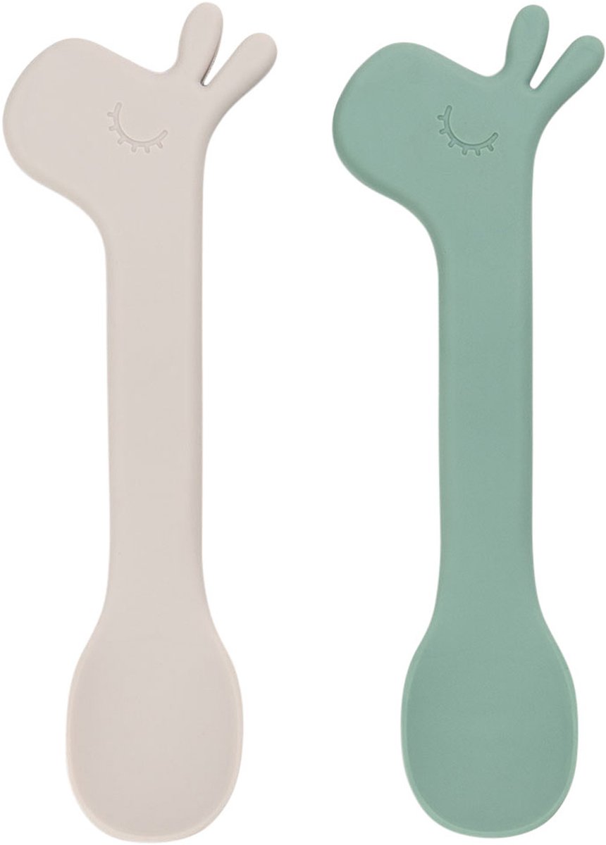 Done By Deer Silicone Spoon Lalee Green 2-pack