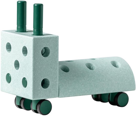 Modu Activity toy Tiny Ride - Loopwagen baby -Loopauto - Looptrainer - Open ended speelgoed - Blokken - Ocean Mint / Forest Green van Modu — afbeelding 5