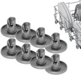 Universeel Vaatwasser Wiel van Onderkorf - 8 Stuks - 40mm - Geschikt voor AEG, Zanussi, Electrolux, Atag, Etna, Juno, Pelgrim - Vaatwasser Korf Wieltjes - Wielset voor Rek van Afwasmachine - Vaatwasmachine - Vervanging - Grijs