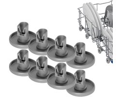 Universeel Vaatwasser Wiel van Onderkorf - 8 Stuks - 40mm - Geschikt voor AEG, Zanussi, Electrolux, Atag, Etna, Juno, Pelgrim - Vaatwasser Korf Wieltjes - Wielset voor Rek van Afwasmachine - Vaatwasmachine - Vervanging - Grijs