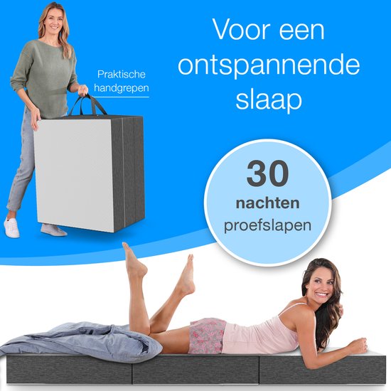 ELONEO Visco-Elastisch Schuim Opvouwbaar Matras - 75x200 cm, 15 cm Extra Dikke Vouwmatras, Wasbare Hoes, Multifunctioneel Logeerbed, Reismatras, Logeermatras, Opvouwbaar Bed, Poef, Zitje en Futon van ELONEO — afbeelding 4