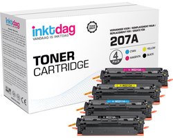 Inktdag toner Compatible with HP 207X, HP 207a, HP W2210A BK, HP W2211AC, HP W2212AY, HP W2213AM (with chip) for HP Color Laserjet Pro MFP M283fdw…