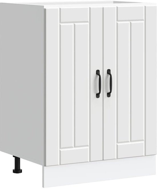 Meuble bas d'évier vidaXL Lucca Wood Blanc - Meuble bas d'évier - Meubles bas d'évier - Meuble bas de Cuisine - Meuble bas d'évier