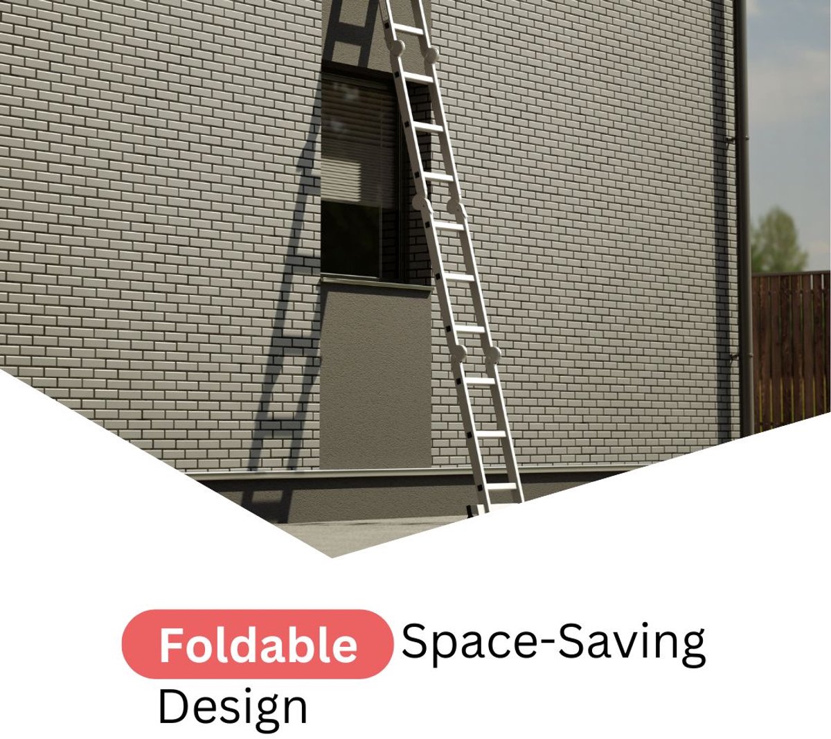 RMBO - Multifunctionele Vouwladder 4x3 - Vouwladder - 3,58 m lang - Compact en Draagbare ladder - 13 standen - Geschikt voor Particulier en Professioneel Gebruik - Max. Belasting 150 kg, EN 131.6 – foto 3
