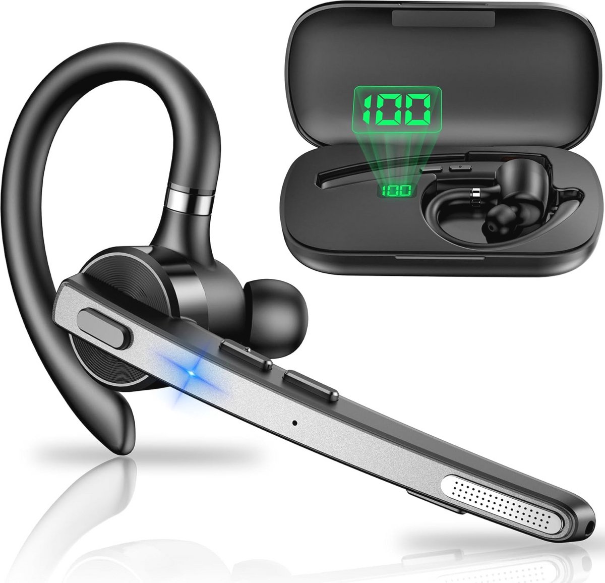 Draadloze Bluetooth hoofdtelefoon V5.1 met 72 uur speeltijd en CVC 8.0 ruisonderdrukking