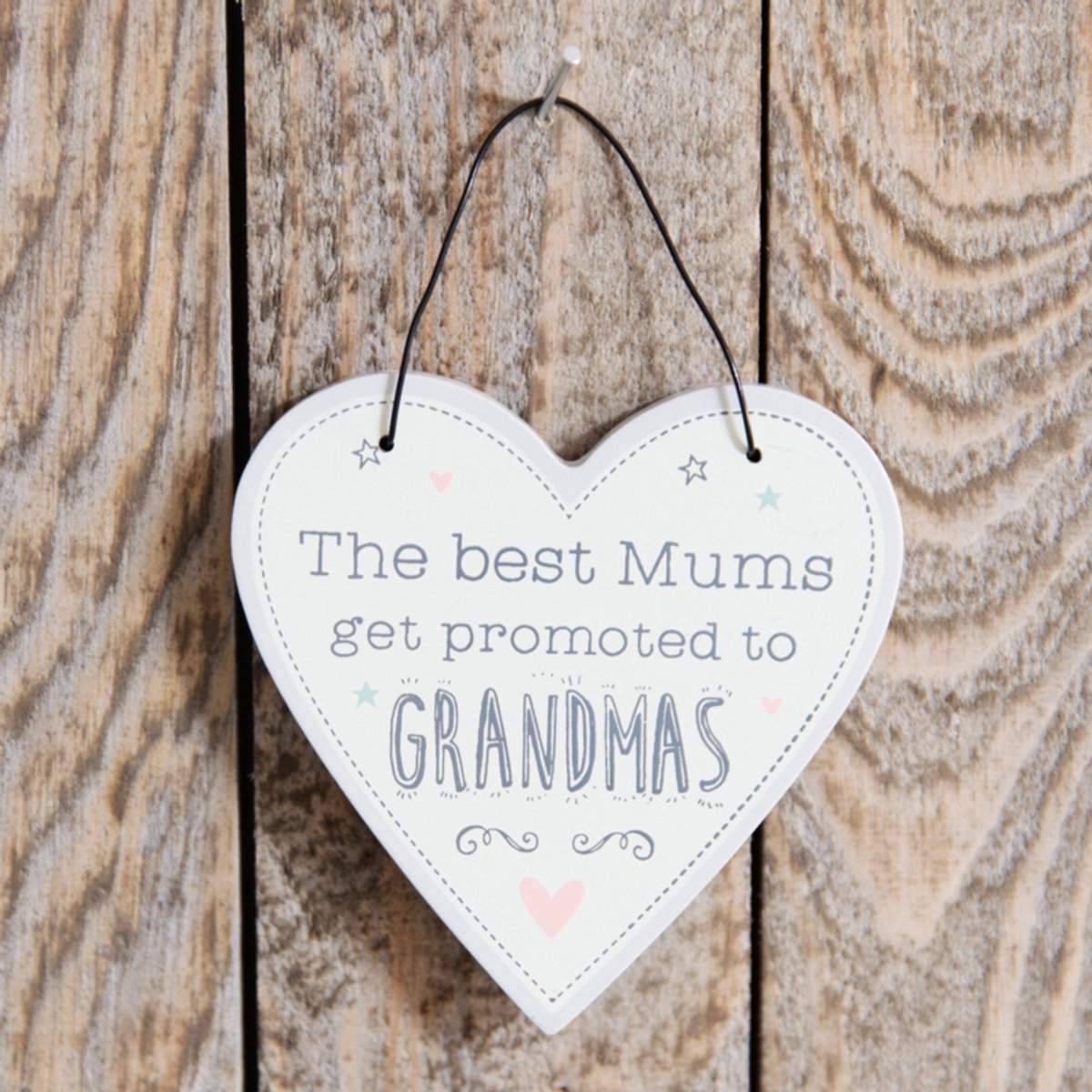 Love Life' deurhanger 'The Best Mums Get Promoted To Grandma' - Zwangerschapsaankondiging - Decoratiehanger - Moederdag