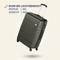 Grote antracietkleurige Princess Traveller koffer (84L, 4kg) met uitschuifbaar handvat.