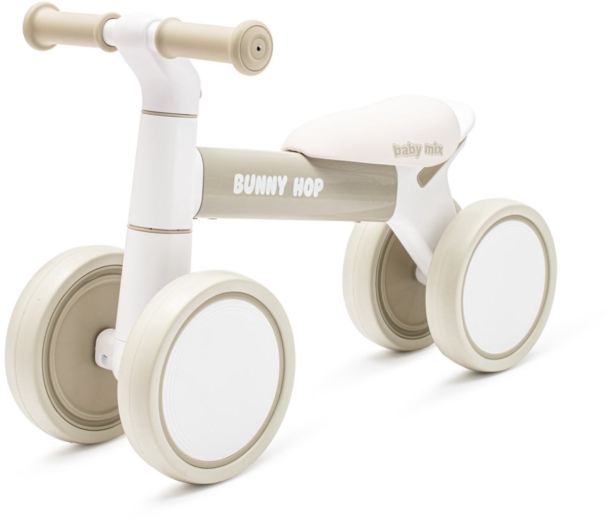 Baby Mix - Loopfiets - Bunny Hop ultralight grijs aluminium 1,6 kg - kinderfiets - vierwieler - balansfiets - eerste fiets - peuterfiets