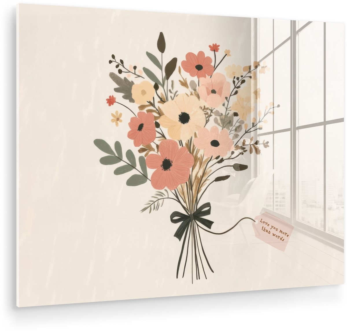 Bloemen - Quote - Beige - Lint