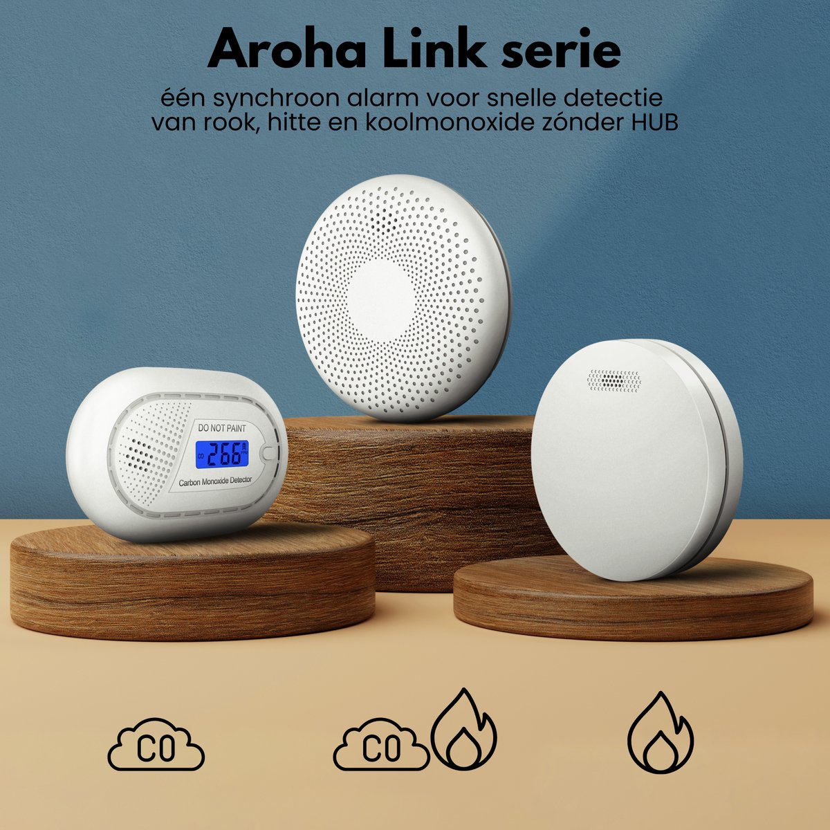 Aroha Smart Connect & Link Rookmelder - 10 jaar batterij - Slimme & koppelbare brandmelder met app Tuya & Smartlife - Multipack 5 set thumbnail 5