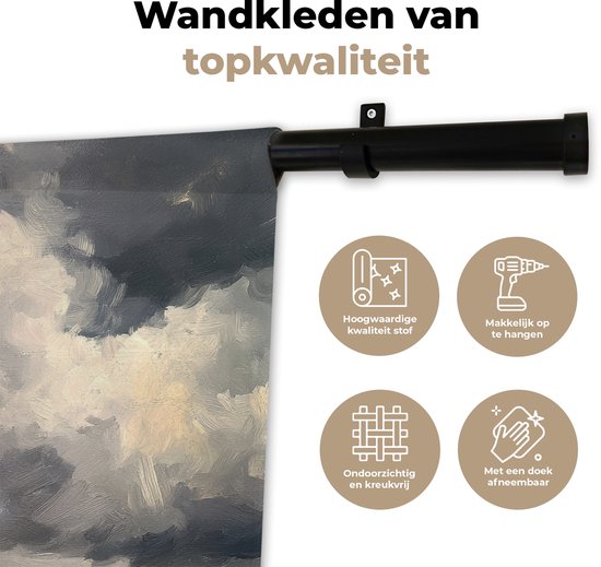 Tapisserie murale 60x80 cm - Phare - Vagues - Storm - Tapisserie - Tapisseries