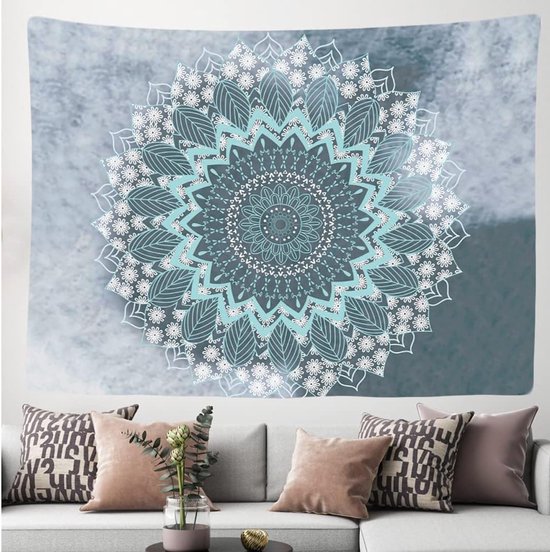 Ulticool - Mandala Pastel Hippie Bohemian - Tapisserie - 200x150 cm - Groot tapisserie - Affiche