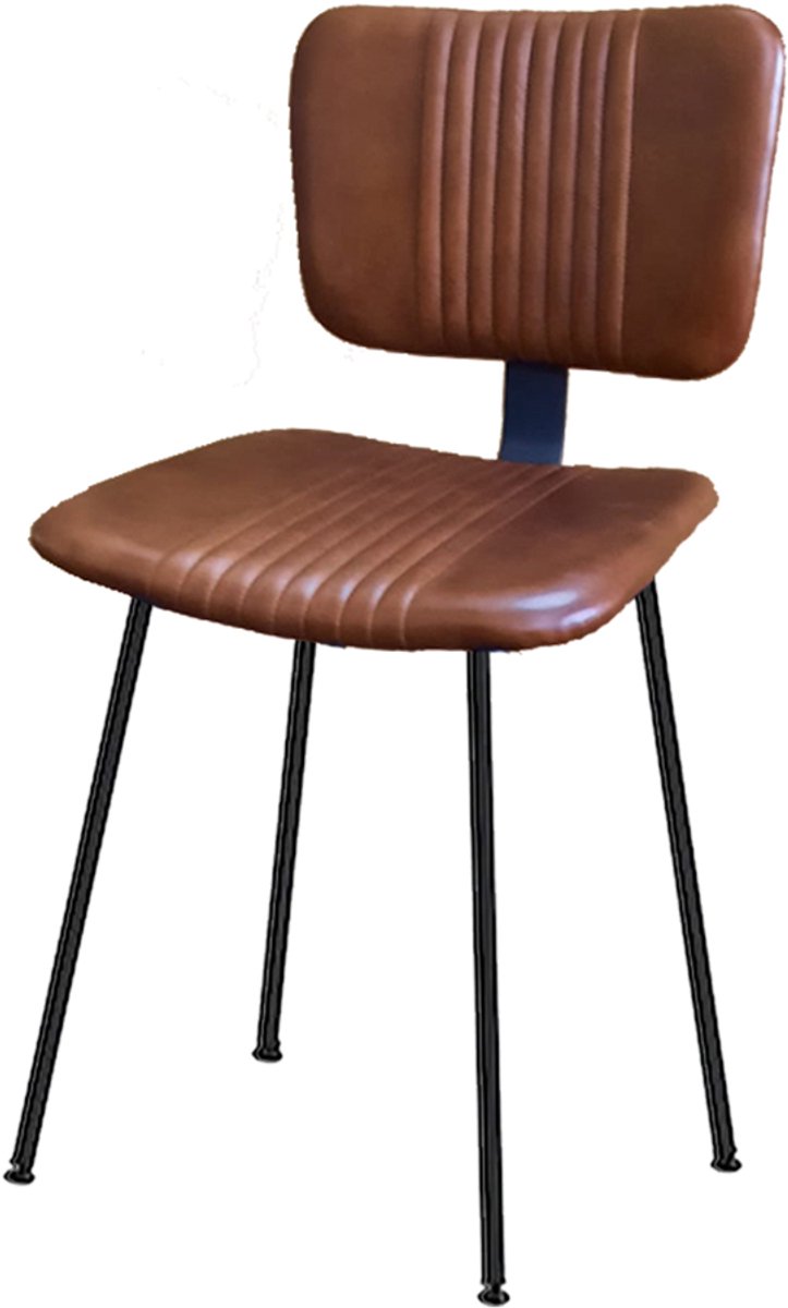 by Mooss - Eetkamerstoel - Meg - Cognac - Leer - Retro - Set van 2