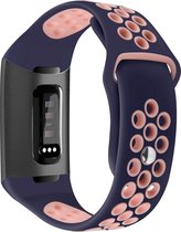 SmartphoneClip Sportbandje - geschikt voor Fitbit Charge 3 / Charge 4 - Blauw/Roze