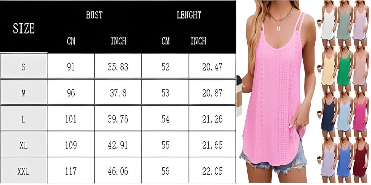 Tanktop dames zomer top sexy mouwloos T-shirt nieuw spaghetti cami bovenstuk zomermode shirt ronde hals blouses basic tops M