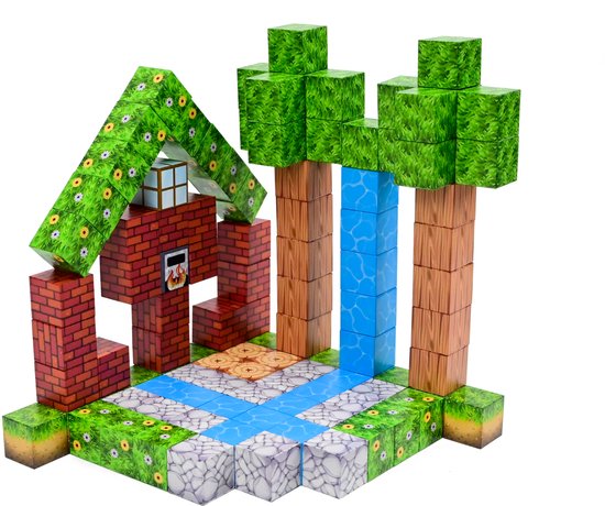 Foto: Magna minds magnetic cubes natuur magnetisch speelgoed 108 stuks constructie speelgoed magnetische tegels montessori speelgoed magnetic toys magnetische bouwstenen speelgoed kinderen