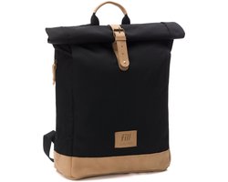 Luiertas rugzak Rolltop - 20L tot 25L - Inclusief verschoonmatje - zwart - fillikid