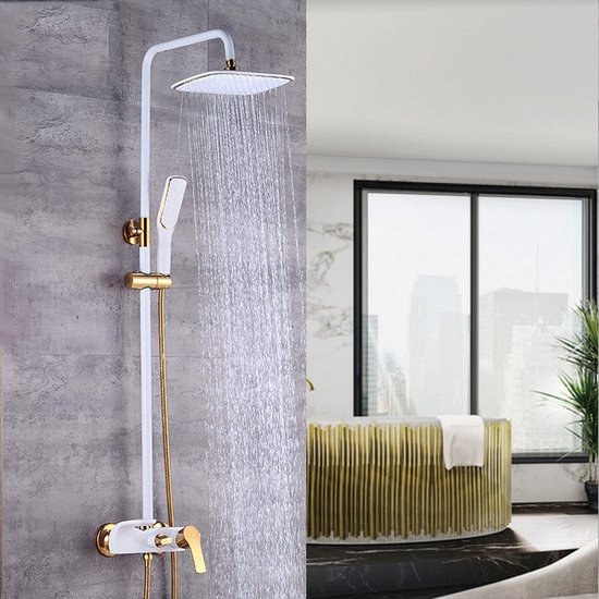 Douchekolom Zwart Zonder Mengkraan Douchesysteem Met Handdouche Douchekop Doucheset In Hoogte Verstelbaar 690 1130cm Badkamer Eu Model
