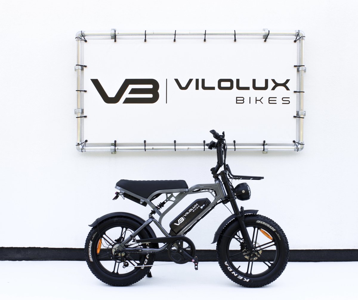 Vilolux® - V20 PRO 3.0 - Rijklaar - Voorrek - Alarm - Hydraulische Remmen - 2024 Model - Elektrische Fatbike - Fatbikes - E-Bike - Cruise Functie - 25 km/u - 250W - 7 Versnellingen - Telefoontas - Voetsteunen - 2 Jaar Garantie - Zwart - Legaal