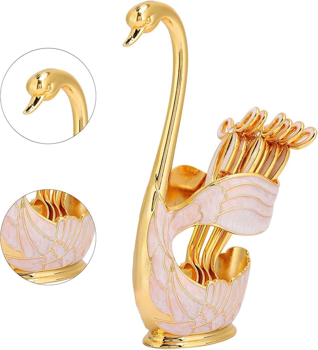 Koffielepelset, 11cm Lang 6 Koffielepels met 8cmx15.5cm Swan