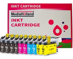 MediaHolland - Huismerk Inkt Cartridges voor Brother LC223 Printers - Set van 10 Stuks - 4 Kleuren - Brother Inktpatronen, Cartridge