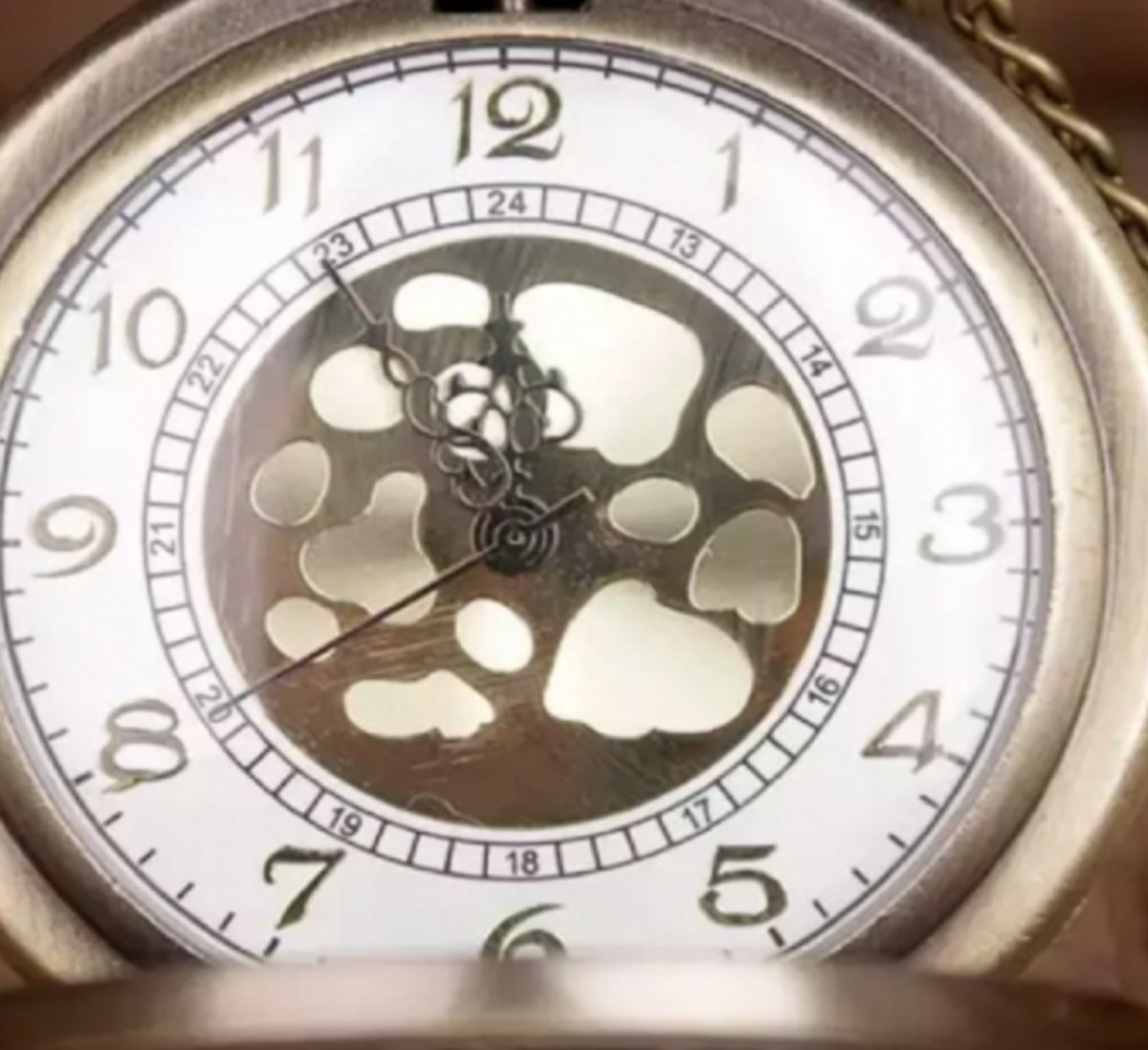 Ketting horloge Brons- Romeinse cijfers- Goudkleurig wijzerplaat- Halsketting - Charme Bijoux