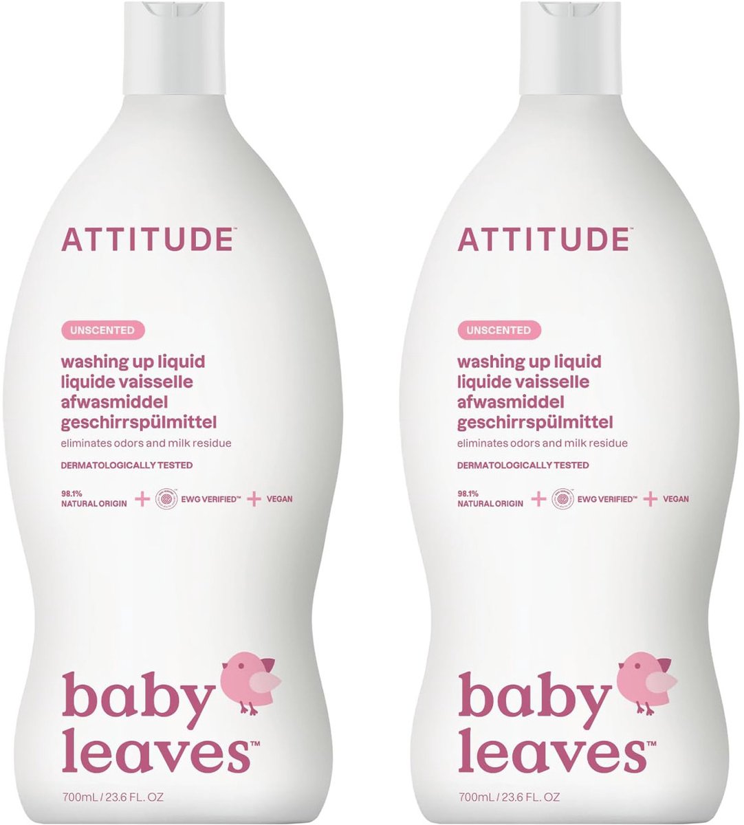 ATTITUDE afwasmiddel geurvrij bundel - Baby Leaves ECO - duurzaam