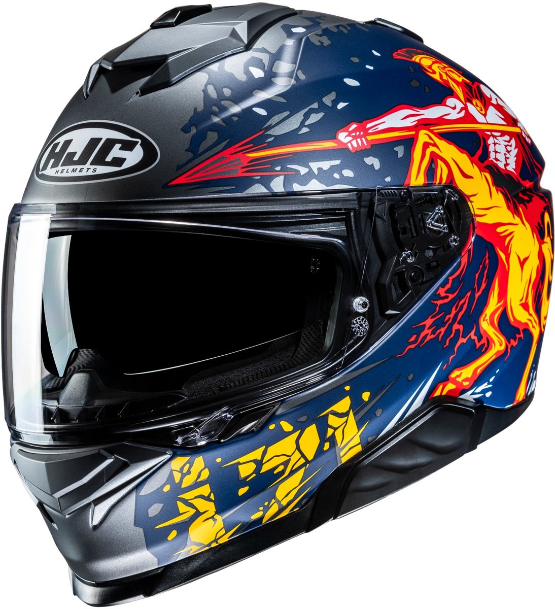 HJC i71 Taurus Grijs Rood Blauw Geel Integraalhelm - Maat XL - Helm