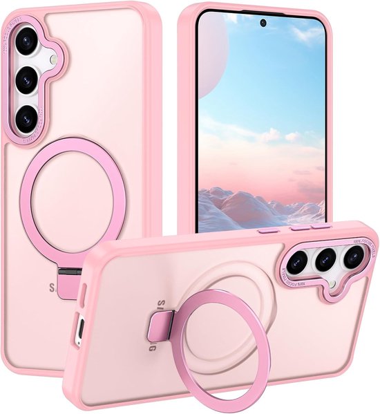 Coque arrière antichoc avec support invisible [compatible MagSafe] - Compatible avec : Samsung Galaxy S24 FE - Rose