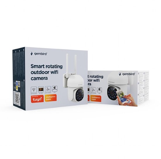 Gembird Beveiligingscamera - Buitencamera - Draaibaar - 2K QHD - WIFI - Met speaker - Werkt met Tuya Smart Life App van Gembird — afbeelding 2