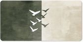 Tapis de souris XXL - Sous-main - Sous-main - Japandi - Vogel - Vert - 120x60 cm - Tapis de souris XXL