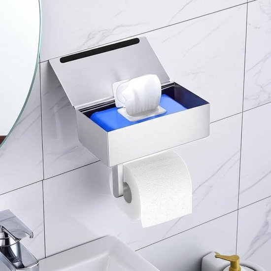 Toiletrolhouder zwart RVS kopen