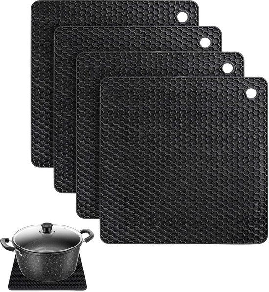 Ankway Ovenhandschoenen, pannenlappen, set van 4, hittebestendige en