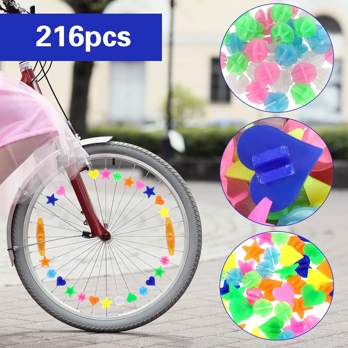 36 stuks gekleurde plastic kralen voor fietsspaken, perfect voor het 36 stuks gekleurde plastic kralen voor fietsspaken, perfect voor het