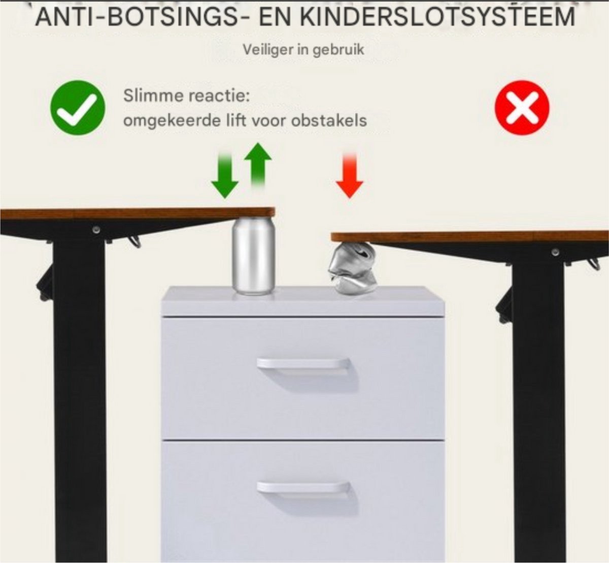 Elektrisch zit sta bureau Deluxe - Verstelbaar - 140x70cm - Voor Thuis en op Kantoor - In Hoogte Verstelbaar - Geheugenbediening thumbnail 6