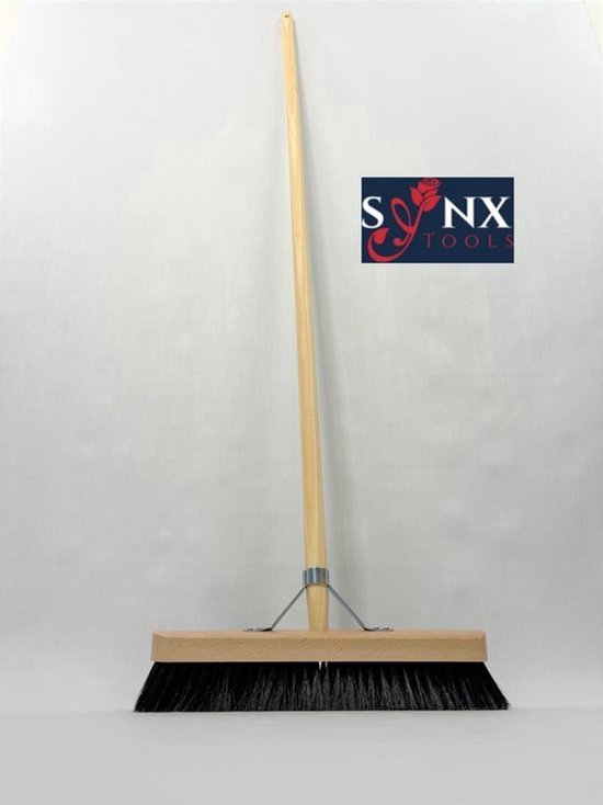 Synx Tools Paardenhaar 40cm + Vloertrekker Kunststof 45cm met Steel 150cm - Zaalveger - Vloerreiniger - Natuurrubber - Zachte binnenbezem met steel 160cm van Synx Tools — afbeelding 3