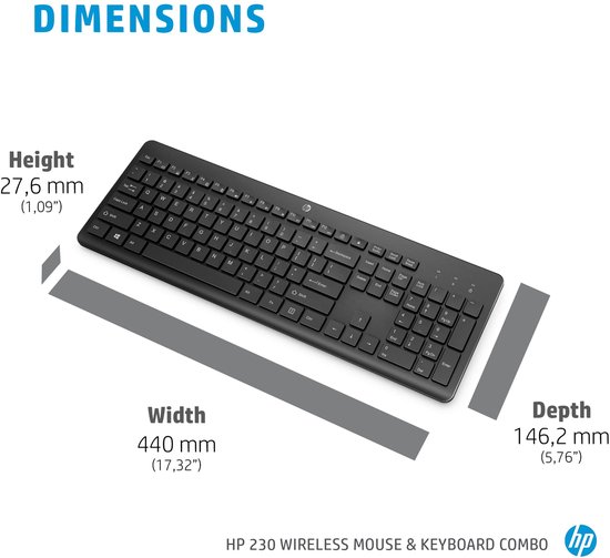 HP 230 - Draadloos Toetsenbord en Muis - Qwerty - Zwart